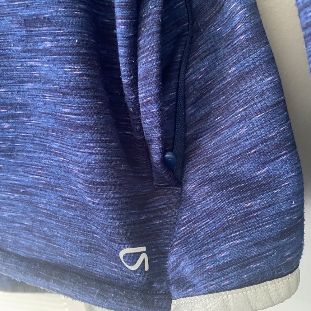 Gap Fit Starry Night Blue Spacedye Pullover Hoodie Size L /Reflective Hem - Picture 4 of 12